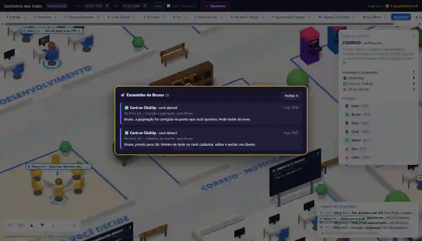 Escaninho com as mensagens enviadas